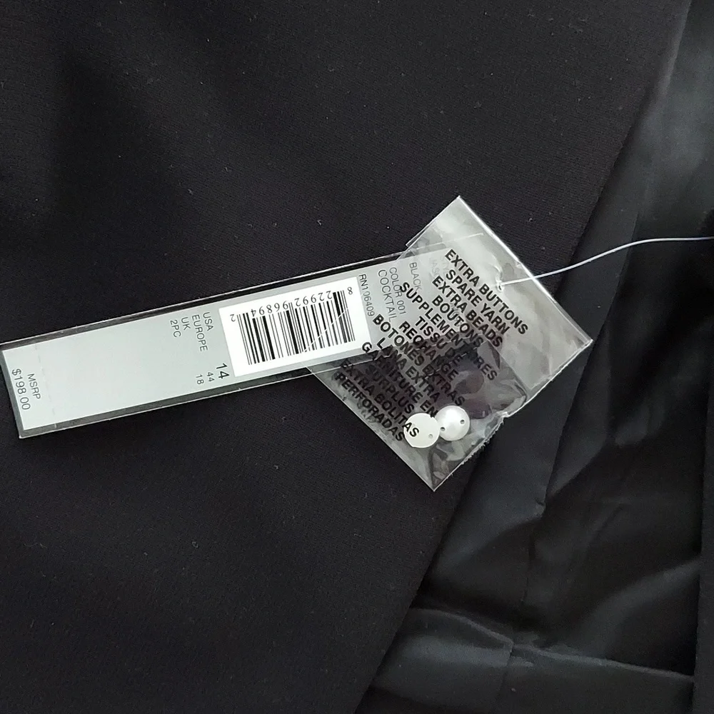 Tahari by Arthur S. Levine Jason Black Cropped Cocktail Blazer Jacket Sz 14 NWT - Picture 16 of 16